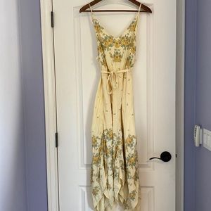 Urban Outfitters Midi Yellow Flower Fairy Dress